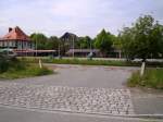 breisach Die Einfahrt vom G�terbahnhofbereich vom Bahnhof Breisach am 10.05.2009.