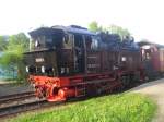 Harzer Schmalspurbahnen Lok 996001 im Bahnhof Harzgerode am 14.05.2009