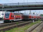 bayern RE-Steuerwagen mit RE nach N�rnberg Hbf bei der Einfahrt in Regensburg Hbf, 9.05.2009