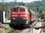 218 204 als RB13945 kurz vor der ausfahrt aus Wendlingen ...