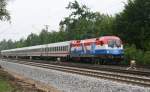 1x16-werbeloks 1116 108 (EM Lok Kroatien) mit IC 2083 am 15.05.2009 in Haar (bei M�nchen).
