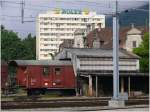 Bau- und Unterhaltsfahrzeuge Eine sch�bige Unterkunft f�r den Xs 4085 9546 118-2 in der Stadt der superteuren Uhren. (16.05.2009)