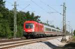 br-1116-vor-personenzugen 1116 240 mit EC 82 am 20.05.2009 in Haar (bei M�nchen).