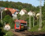 doppelstock-steuerwagen-3-gattung IRE 4720 (Konstanz-Offenburg) mit Schublok 146 231-6 'Triberger Wasserf�lle' am ehemaligen Bahnhof Sommerau 20.5.09.