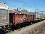 Guterwagen SBB-Cargo: Aus Oberr�ti, und nun in einem G�terzug eingereit ist der Es 21 85 5 539 voll mit Schrott beladen. Er macht sich nun auf den Weg von Rotkreuz nach Limmattal, von wo aus er nach Emmenbr�cke rollen wird, obwohl dies geographisch sehr nahe liegt... (20.5.09)