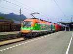 1x16-werbeloks Die Kinderdorf ist am 21.5.2009 als Master am 163 'Transalpin '. gewesen. Foto zeigt den Zug kurz vor der Abfahrt in Bludenz.

Lg