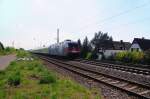 BR 101 Werbelokomotiven Auf ihrer 'Hausstrecke' unterwegs: 101 070-1 'Adler Mannheim' vor einem IC von Mannheim nach Frankfurt auf der Rennstrecke zwischen Bensheim und Bickenbach. (Mai 2009).
