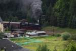 BR 65 65 1049-9 ist am 22.05.09 kurz nach dem Bahnhof Raschau Richtung Markerbach unterwegs.