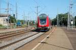 doppelstock-steuerwagen-3-gattung Ein IRE aus Lindau f�hrt am 23.5.2009 in den Bahnhof von G�ppingen ein.
