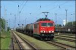 BR 155 155 086 stand am 20.05.09 am Hp Rostock Hinrichsdorferstra�e