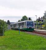 Vogtlandbahn VT36, VT31 ('Stadt Klingenthal') und VT48 ('St. Ulrich Weischlitz') als VBG83119/83219 in Muldenberg-Flo�platz, 21.5.09. Wegen Himmelfahrt zu dritt.