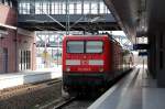 BR 114 114 026 steht am 09.04.09 mit dem RE nach Rostdock in Berlin Gesundbrunnen.