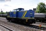 MWB Mittelweserbahn MWB V 1202 (ex DR 202 630) in Falkensee (bei Berlin) zur Unterst�tzung bei dem schnellem Schwellenwechsel zwischen Berlin und Hamburg. (23.05.2009)