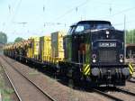 Locon Logistik und Consulting AG Locon 218 mit Schweerbau-Bauzug. D�sseldorf-Rath. 23.05.2009.