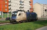 Die ES 64 U2-021 der WLB am 16. April 2009 ...