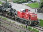 Die 294 629-1 der Railion Logistics bei Rangierarbeiten im Donaueschinger ...
