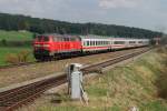 218 434 mit IC 2083 in Aitrang (22.04.2009)  ...