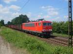155 248 mit einem G�terzug kurz vor Hannover Lehrte  ...