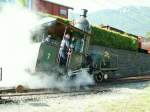 RB Rigi Bahnen Nur f�r diesen Sommer aus dem Museum(VHS)geholt.Stehkessel Zahnradlok Nr.7 von 1873.Hier dampft sie in Goldau am 23.05.09
