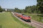 218 443 mit einem IRE nach Lindau s�dlich von Aulendorf ...