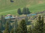RB Rigi Bahnen Blick von Rigi-Staffel,drei ARB Z�ge bei der Station Rigi-First.
23.05.09