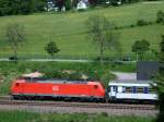 kbs-720-schwarzwaldbahn 185 134-4 beschleunigt mit dem M ***** (Immendingen-****) am km 69,1 24.5.09