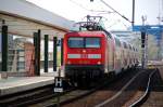 112 123 steht am 09.04.09 mit dem RE nach Eisenh�ttenstadt ...