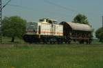Die V100 der Fels-Werke �berf�hrt einen Kalkwagon von R�beland zum ...