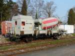 Bau- und Unterhaltsfahrzeuge SBB - Diesnstwagen V 40 85 94 06 201-5 abgestellet in Zofingen am 09.04.2009