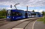berlin 1091 (Typ GT6N) 'DB Networks und Hertha BSC' an der Wendeschleife (Falkenberg, 27.05.2009).