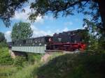 Mansfelder Bergwerksbahn Zug der Mansfelder Bergwerksbahn an der Station Bocksthal. 23.05.09