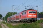 111 115-2 mit dem RE10426 nach Aachen an Km 29.0 ...