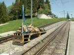 Provisorischer Kohlebansen und Wasserkran bei der Station Rigi-Staffel.Er dient zur ...