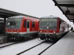 Der 628 580 und der 628 649 am 20.02.2009 beim ...