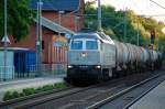 ITL Eisenbahngesellschaft mbH W 232.01 der ITL zieht am 29.05.09 einen Kesselwagenzug durch Burgkemnitz Richtung Berlin.