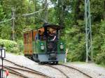 Sonstige BC - Kastendampflok Nr.4 unterwegs im Depotareal von Chaulin mit dem Personenwagen der AL C 21 am 30.05.2009