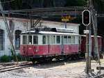 MVR Transports Montreux-Vevey-Riviera CEV = MVR - Triebwagen BDe 4/4 103 im Bahnhofsareal von Vevey abgestellt am 30.05.2009