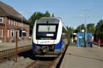 VT 105 der EVB steht am 29.05.2009 in Bremerv�rde ...