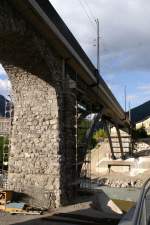 Neue Innbr�cke der Arlbergbahn in Landeck, Ansicht von S�den. 1. ...