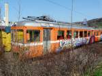 AAR Wynental- und Suhrentalbahn AAR - Triebwagen Be 4/4 11 zum Abruch Abgestellt in einem Industriegeleise auserhalb von Reinach am 09.04.2009