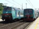Steuerwagen Generationstreffen von Steuerwagen im Bahnhof San Vincenzo am 26.05.2009.