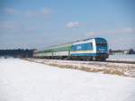 223-071 mit R354 am 19.02.2009 bei Zeitlarn  ...