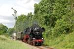 52 8195 mit Sonderzug am 31.05.2009 beim ESiG Vilseck. Die ...