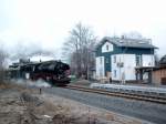 50 3648 mit Sonderzug bei Einfahrt in den Bf Zw�nitz.Ostern ...
