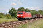 BR 185 Lokportaits 185 006-4 am 10.06.2009 kurz or �berquerung des Mittellandkanals bei Peine