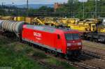 145 059-2 r�umt die rechte Rheintalstrecke kurz bevor die Sperrung ...