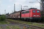 140 716-2 bei der Einfahrt in den Seelzer Rbf.am 12.05.2009 ...