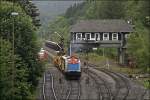 212 311 der Nordbayerischen Eisenbahn verl�sst mit einem Bauzug den ...