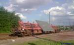 Slps Drehgestellflachwagen f�r den Transport von Blechtafeln.  ...