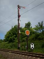 Das Einfahrsignal F in Lancken f�r die Z�ge die von ...